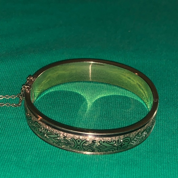 Vintage Binder Brothers 12k gold filled hinged bangle bracelet with safety clasp - Picture 6 of 9